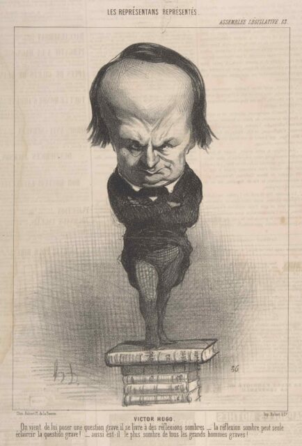 Honoré Daumier, Victor Hugo, aus: "Le Charivari", 20.07.1849, Kreidelithografie, 35,3 x 25,2 cm