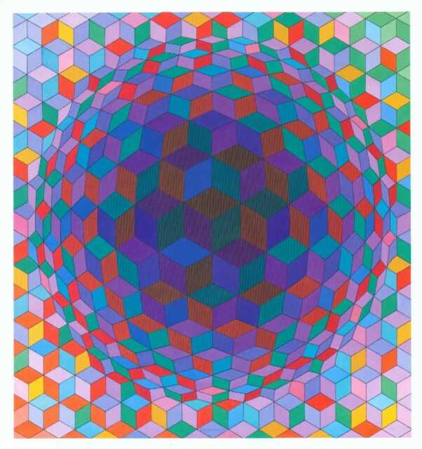 Victor Vasarely, Cheyt-E, 1970, Acryl auf Karton, 52,5 x 49,8 cm