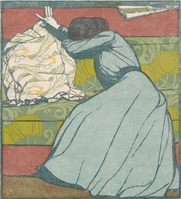 Max Kurzweil, Der Polster, 1903, Farbholzschnitt