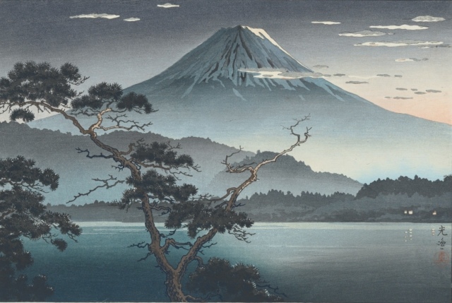Tsuchiya Kôitsu, Evening View from Lake Sai, 1938