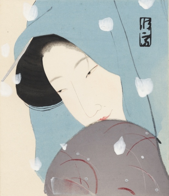 Kitano Tsunetomi, Die Heldin Umekawa, um 1923, Farbholzschnitt