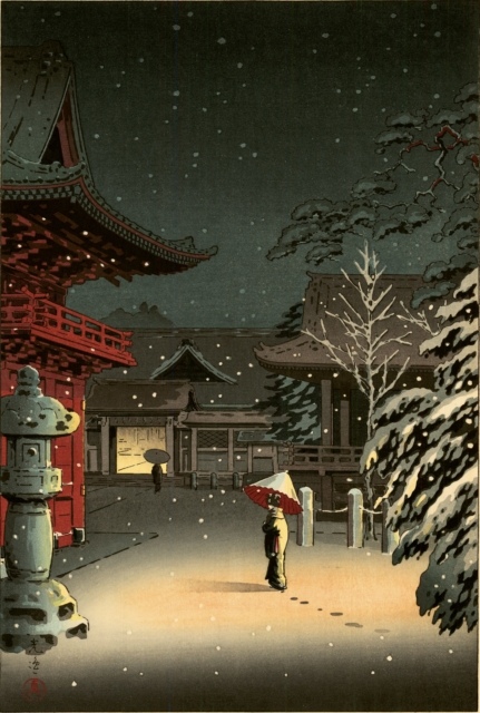 Tsuchiya Kôitsu, Nezu Jinja (Der Schrein von Nezu), 1934, Farbholzschnitt