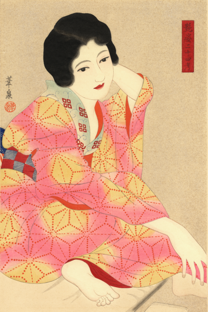 Ohira Kasen, Junge Frau im Kimono, 1931, Farbholzschnitt