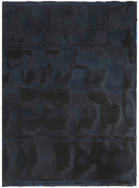 Peter Krauskopf, SCHWARZES BILD GRÜNSTEIN, B 171016, 2016, Öl auf Leinwand, 150 x 110 cm