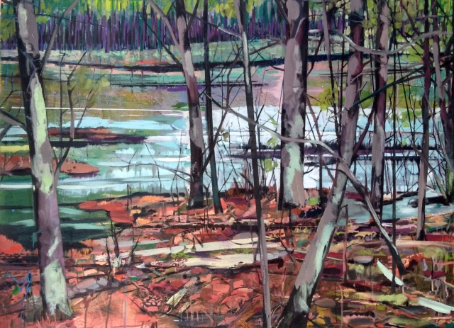 Theresa Möller, Unterschichten, 2017, Acryl und Öl auf Leinwand, 80 x 110 cm