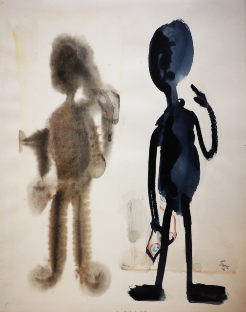 George Grosz, My shadow & I, 1956, Aquarell, 500 x 391 mm,