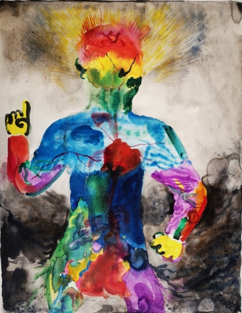 George Grosz, The Rainbow Man, 1950, Aquarell, 501 x 393 mm,