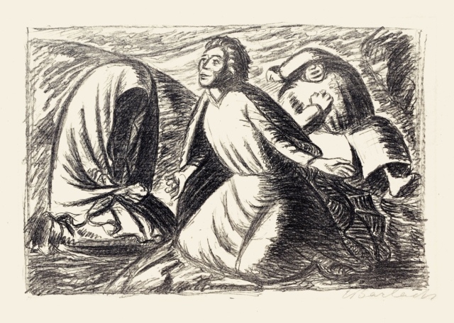 Ernst Barlach, Hoffnung und Verzweiflung II (Erleben), um 1931, Lithographie, 293 x 453 mm,