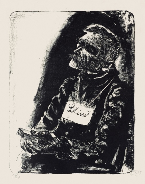 Otto Dix, Blinder, 1923, Lithografie, 490 x 380 mm,