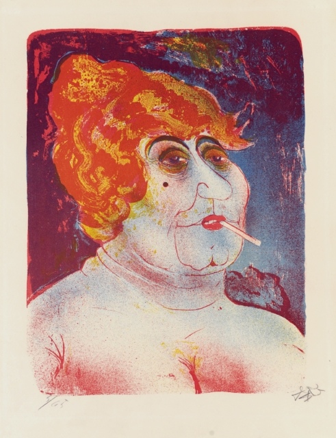 Otto Dix, Kupplerin, 1923, Farblithografie, 480 x 368 mm,