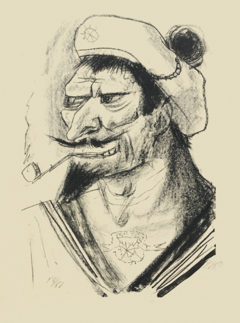 Otto Dix, Südlicher Matrose, 1923, Lithografie, 462 x 315 mm,