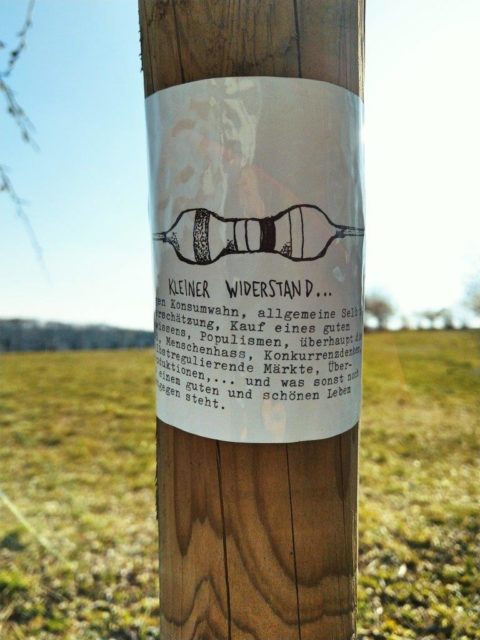 Achim Sauter, Kleiner Widerstand, Sticker, 2020