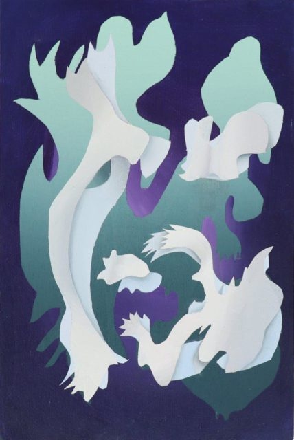 Judith Grassl, Souls, Acryl auf Holz, 2019
