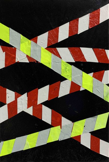 Christian Sauer, Absperrband, Acryl auf Nessel, 2022 © VG Bild-Kunst, Bonn 2022