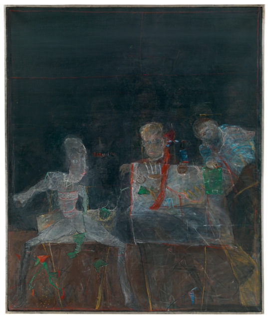 Rudi Tröger, Ohne Titel (Kindergeburtstag), 1965-67, Acryl auf Leinwand, 115 x 97 cm,