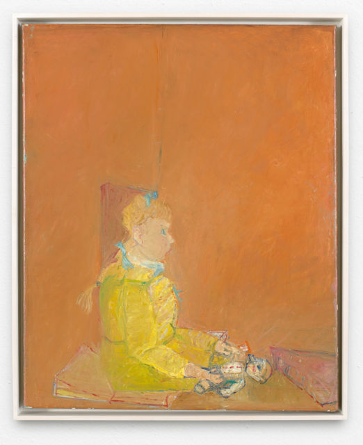 Rudi Tröger, Kinderbild und Puppe, 1970/71, Öl auf Leinwand, 44,5 x 36 cm,