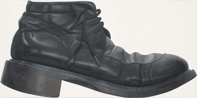 René Wirths, Stiefel, 2008, Öl auf Leinwand, 130 x 260 cm,