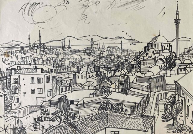 Erwin Birnmeyer, Istanbul von Yedikule aus, 1962, Privatsammlung